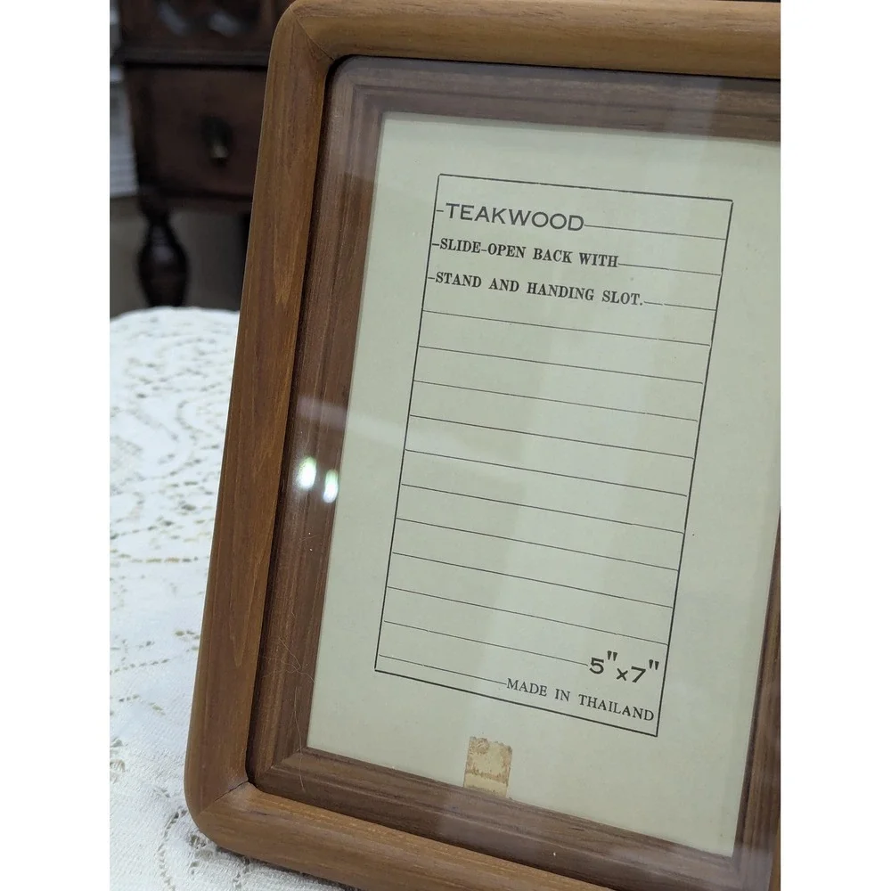 Vintage 5x7 Teak Wood Picture Frame MCM